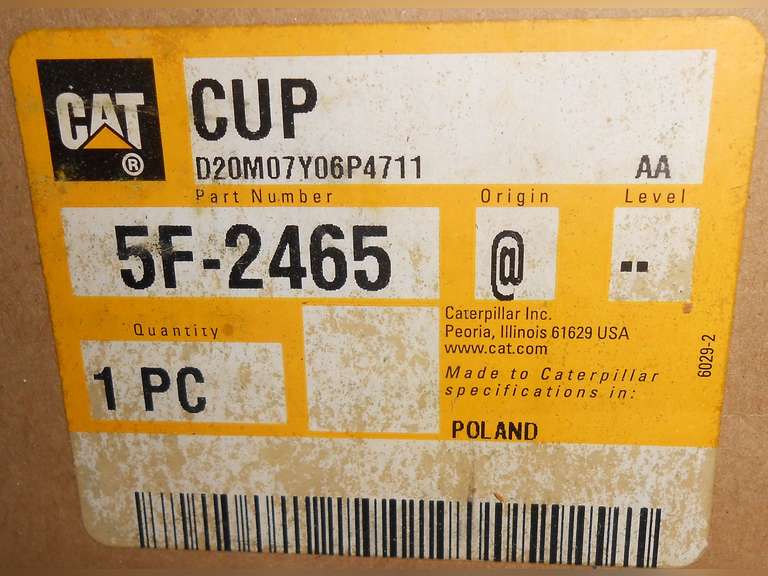 (1) CAT P/N 5F-2465 CUP image