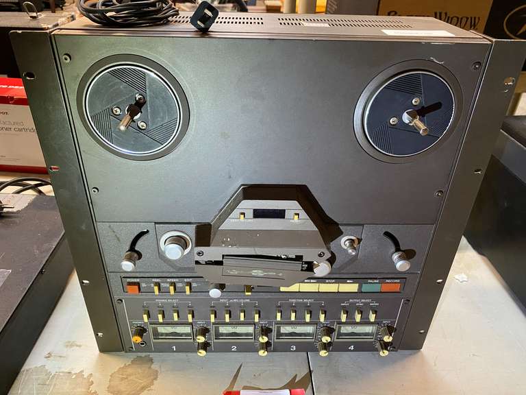 Tascam model 34B reel to reel tape recorder, powers up, working condition unknown, see pictures for details. image