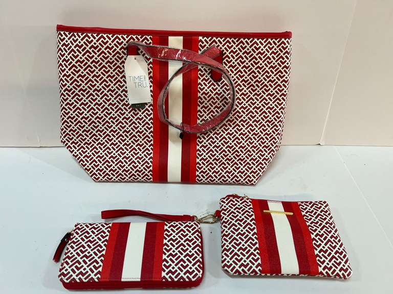 Tote bag with matching clutch and billfold, see pictures for details. image