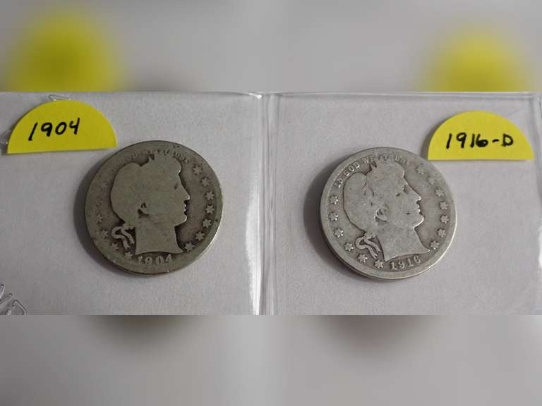 1904 & 1916-D BARBER QUARTERS image
