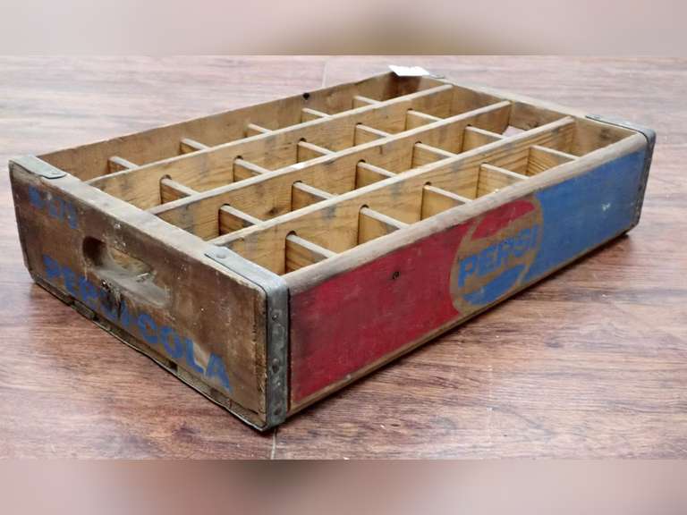 Vintage Pepsi Cola Wooden Bottle Crate image