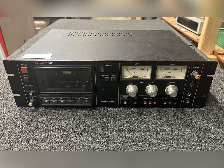 Tascam 112 stereo cassette deck, powers up, working condition unknown, see pictures for details. image