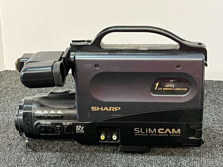 Sharp slim cam VHS camcorder, working condition unknown, see pictures for details. image