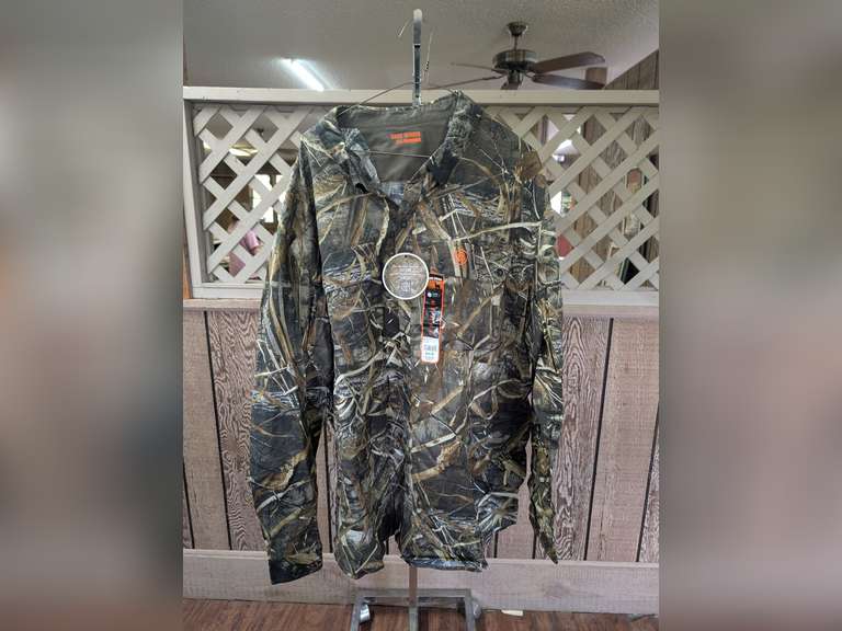 GAME WINNER CAMOUFLAGE LONG SLEEVE BUTTON DOWN HUNTING SHIRT WITH TAGS, SIZE 3XL image