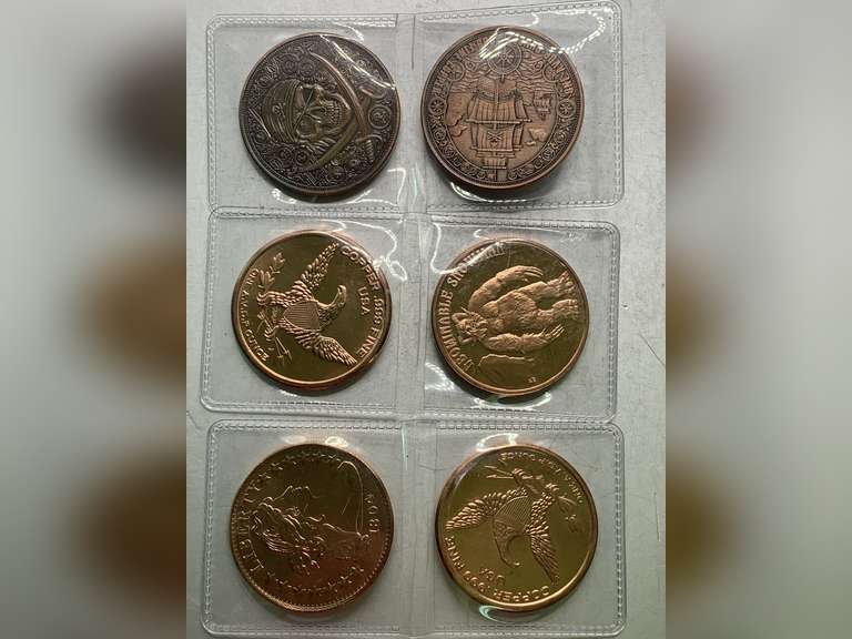 6 OZ OF .999 FINE COPPER ON COPPER COLLECTIBLE ROUNDS (SEE PICS) image