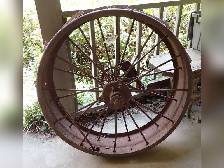 Large Steel Vintage Tractor Wheel image