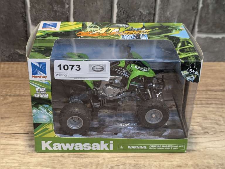NEWRAY KAWASAKI DIECAST ATV MODEL IN ORIGINAL BOX image