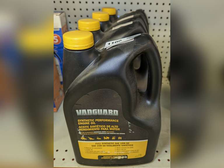 FOUR 5 QUART JUGS OF VANGUARD SYNTHETIC PERFORMANCE ENGINE OIL, SAE 15W-50 image