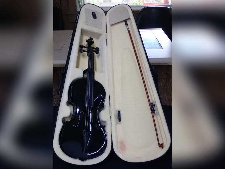 Crescent 4/4 Black Violin with Bow and Case image