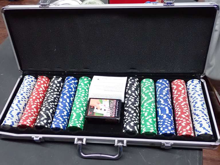Texas Hold'em Poker Set with Case, Chips, and Cards image