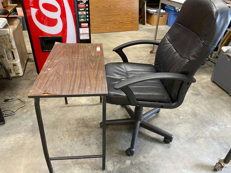 Rolling office chair with small portable table, see pictures for details. image