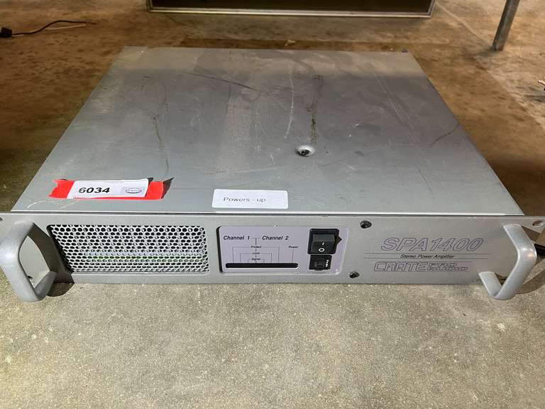 Crate SPA-1400 Stereo Power Amplifier, powers up, working condition unknown, see pictures for details. image