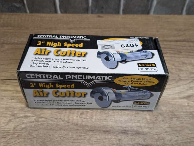 CENTRAL PNEUMATIC 3-IN HIGH-SPEED AIR CUTTER IN ORIGINAL BOX image