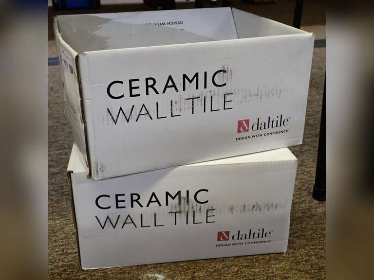 Daltile Ceramic Wall Tile - 2 Boxes, Bright White 3x12 - 1 box full, 1 box is 1/4 full - See photos. image