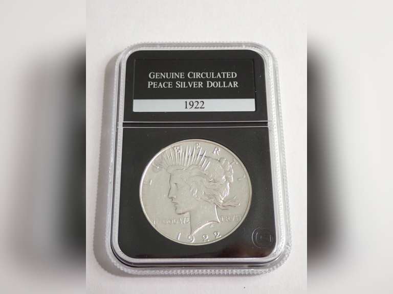 1922 PEACE DOLLAR COIN, PCS GENUINE CIRCULATED image