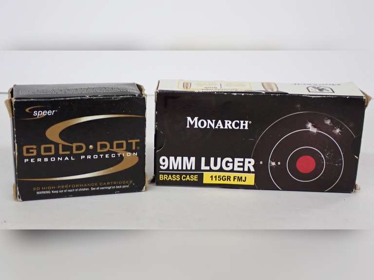 Speer Gold Dot & Monarch 9mm Luger Ammunition-1 Box not full image