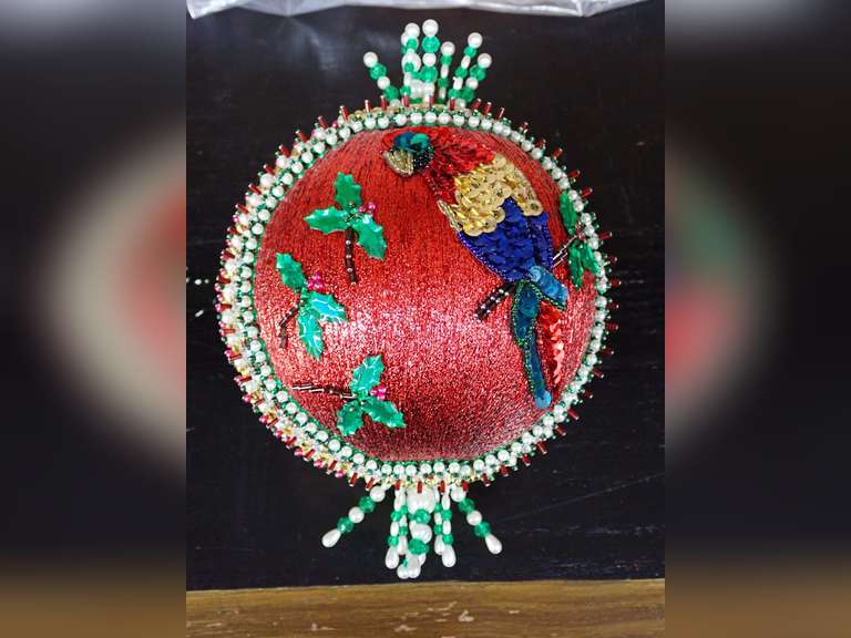 Oversized Embellished Sequin Christmas Ornament image