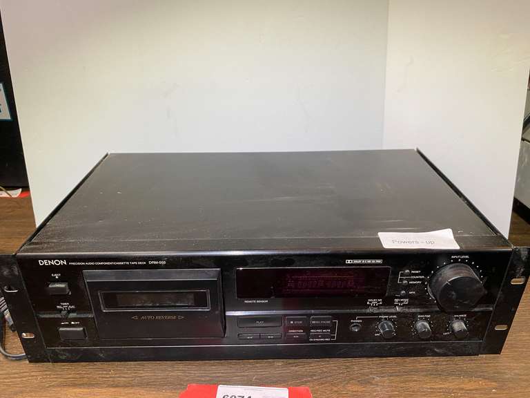 Denon precision audio component/cassette tape deck, DRM – 555, powers up, working condition unknown, see pictures for details. image