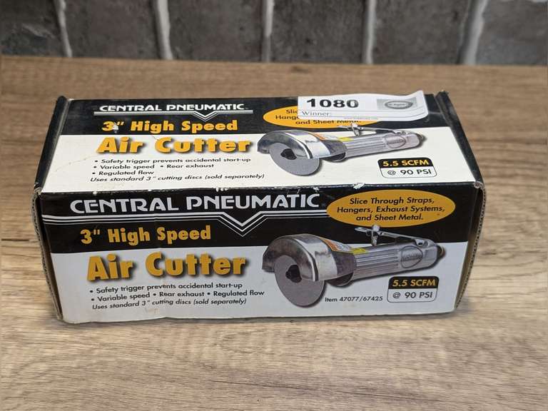 CENTRAL PNEUMATIC 3-IN HIGH-SPEED AIR CUTTER IN ORIGINAL BOX image