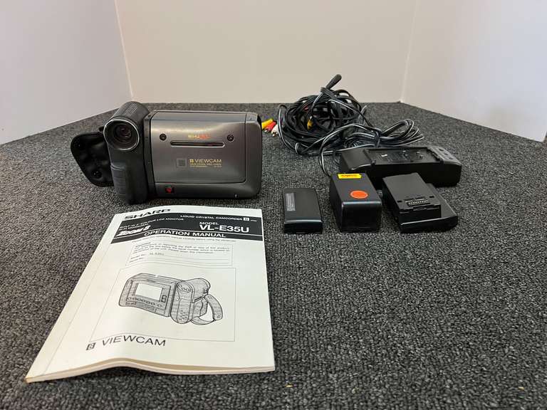 Sharp Viewcam camcorder, with accessories, working condition unknown, see pictures for details. image