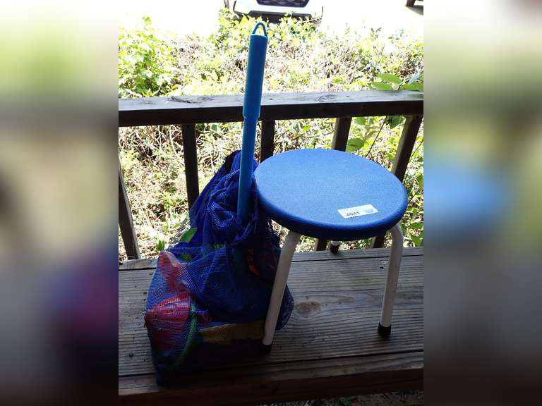 Children's Stool and Beach Toys Lot image