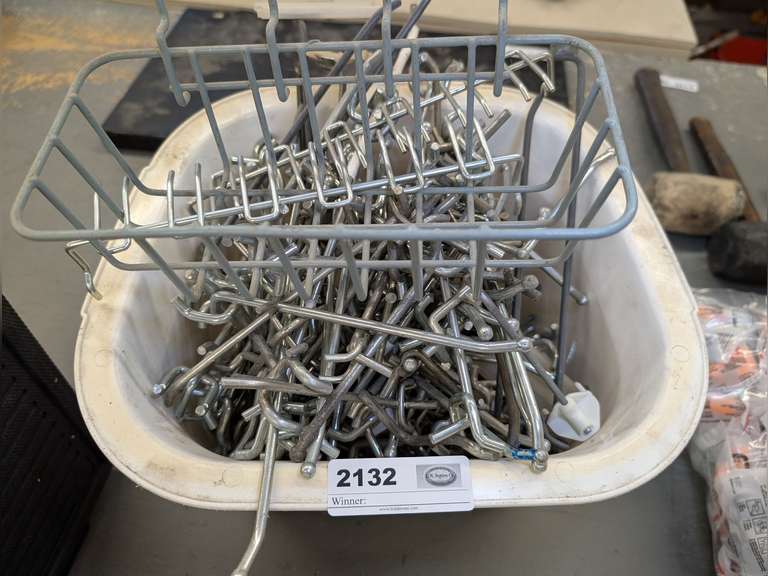 LARGE LOT OF METAL PEGBOARD HOOKS image