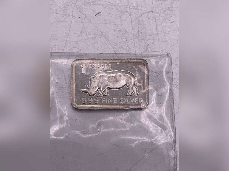 1 GRAM .999 FINE SILVER (RHINO) CUSTOM DESIGN BAR image