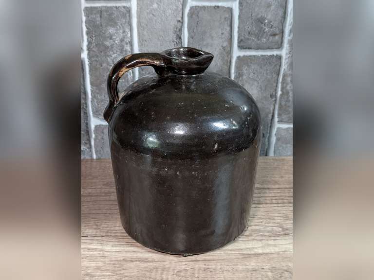 ANTIQUE POTTERY WHISKEY JUG image