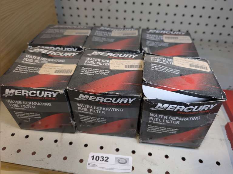 SIX NEW IN PACKAGE MERCURY PRECISION PARTS WATER SEPARATING FUEL FILTERS, 35-866594K01 image