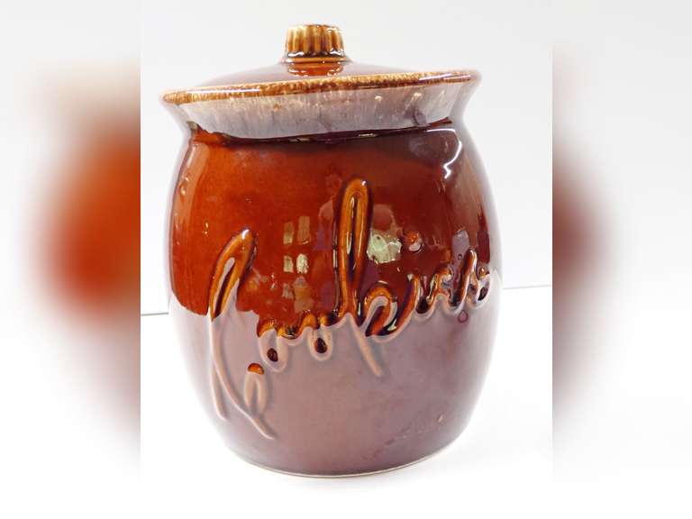 Hull Brown Drip Glaze Ceramic 'Cookies' Jar with Lid image