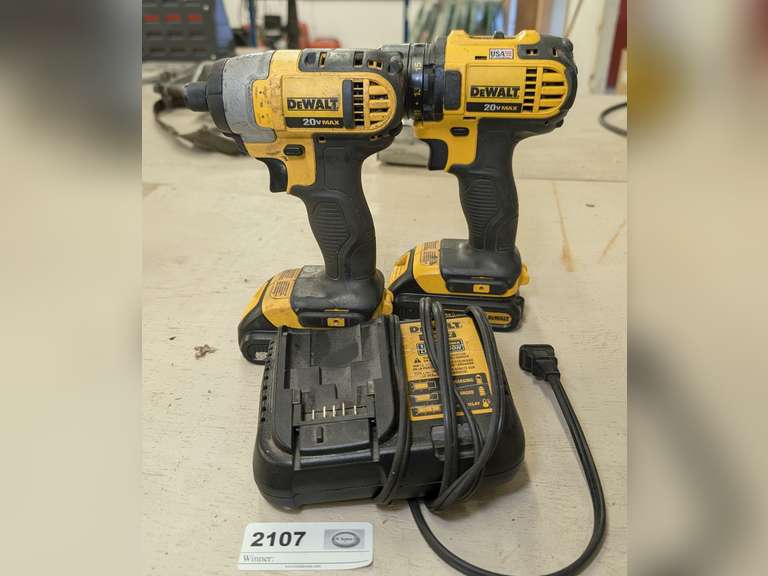 DEWALT 20 VOLT DRILL AND DRIVER, INCLUDES TWO BATTERIES AND CHARGER image