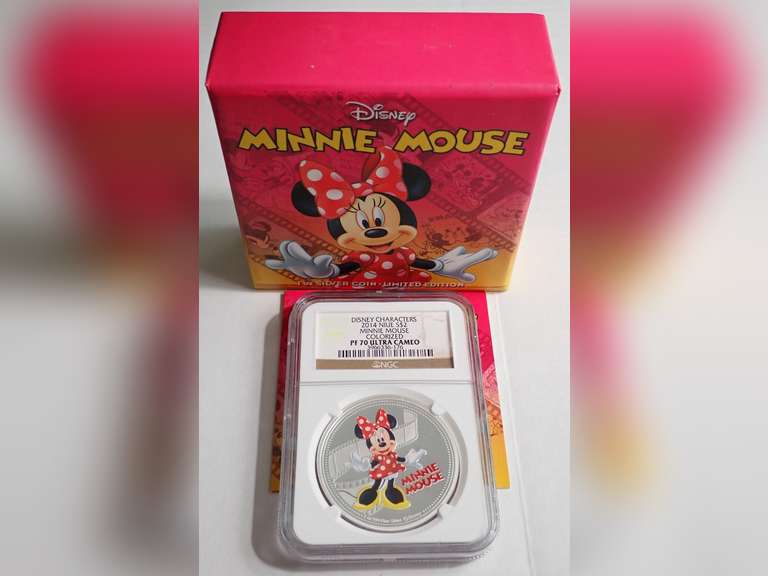 2014 NIUE $2 MINNIE MOUSE 1 OZ. SILVER COIN, NGC PROOF ULTRA CAMEO image