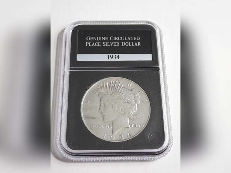 1934 PEACE DOLLAR COIN, PCS GENUINE CIRCULATED image