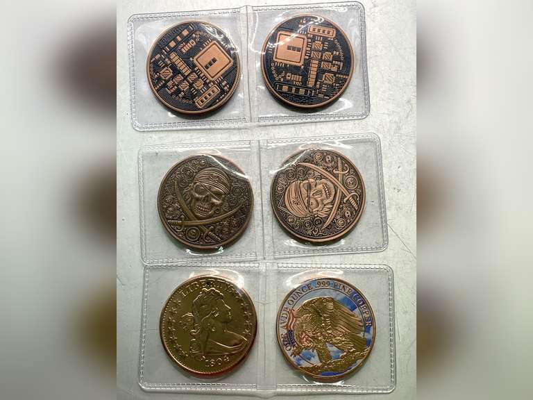 6 OZ OF .999 FINE COPPER ON COPPER COLLECTIBLE ROUNDS (SEE PICS) image