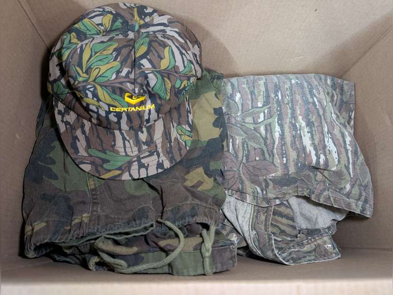 BOX FILLED WITH HUNTING CLOTHES, XX LARGE MEN'S SIZE image