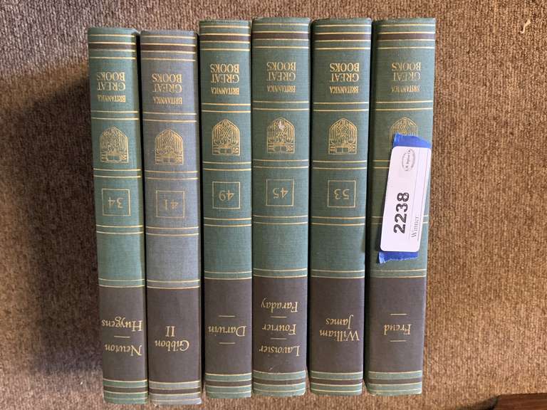 SET OF 6 VINTAGE GREEN SERIES BRITANNICA "THE GREAT BOOKS" image