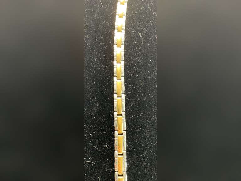 24K PLATED LINK BRACELET 7" LONG image