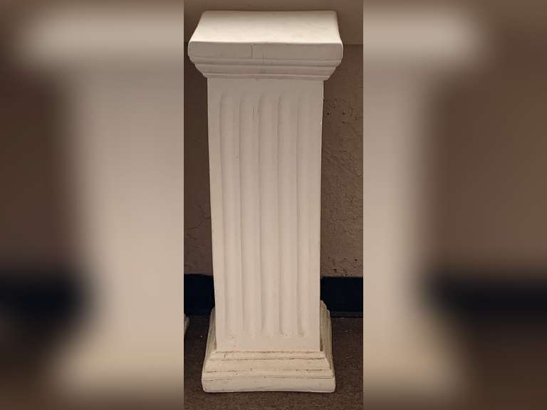 WHITE PLASTER PEDESTAL 28" TALL X 10" SQUARE TOP image