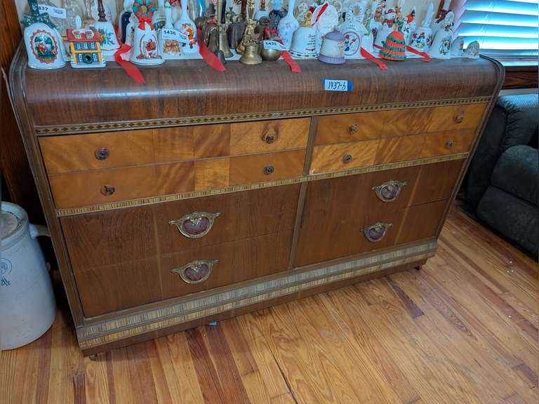 OLD DRESSER CHEST ON CASTERS image
