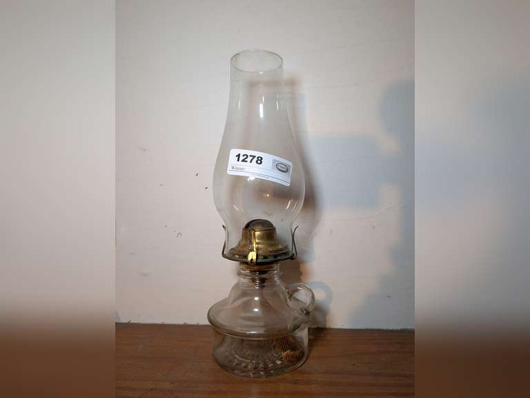 VINTAGE GLASS OIL LAMP image