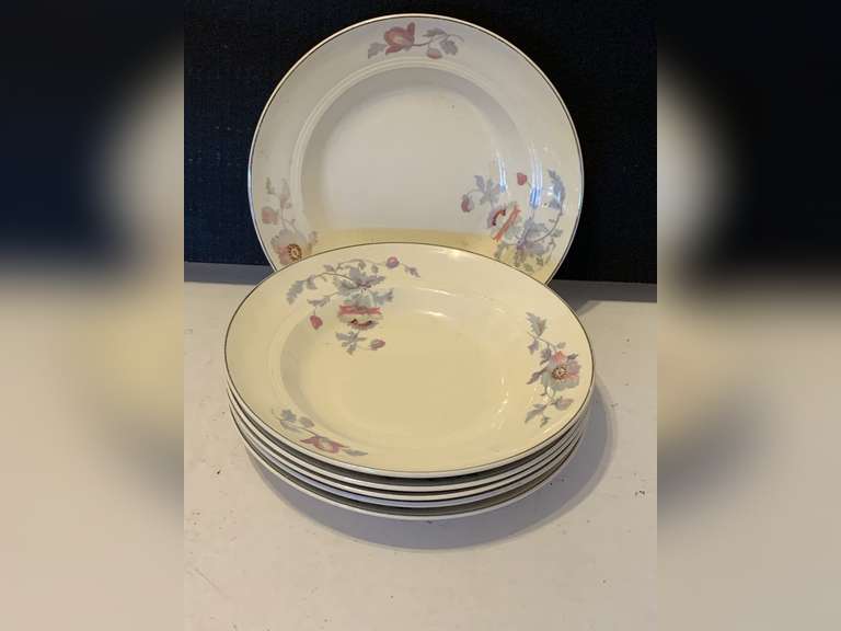6 VINTAGE SALEM CHINA "BRYN MAWR" BOWLS 8 1/2" ROUND image