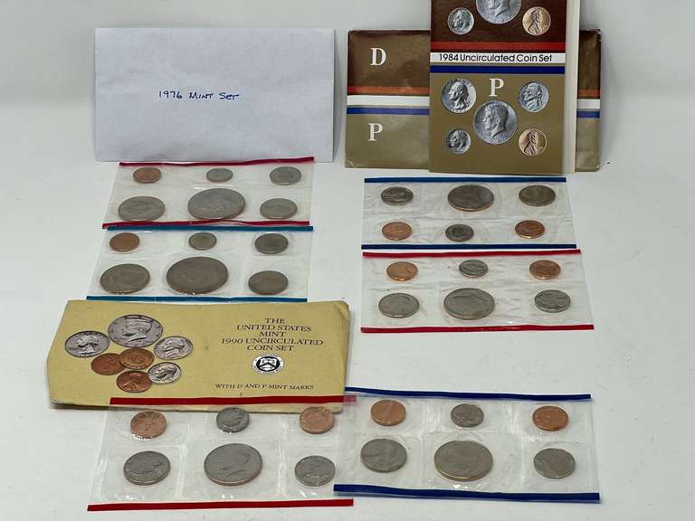 1976, 1984, and 1990 uncirculated mint sets, see pictures for details. image