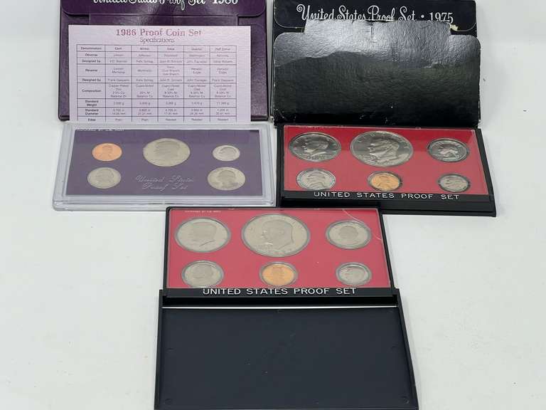 1975, 1977, and 1986 US mint proof set, see pictures for details. image