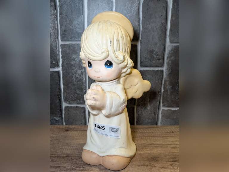 LARGE PRECIOUS MOMENTS LITTLE GIRL ANGEL FIGURINE image