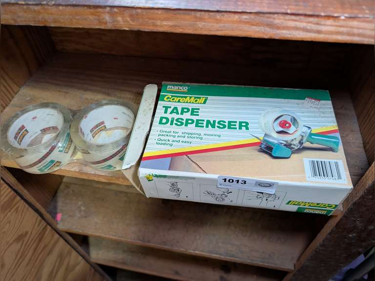 MANCO CAREMAIL TAPE DISPENSER AND TWO ROLLS OF SCOTCH PACKING TAPE image