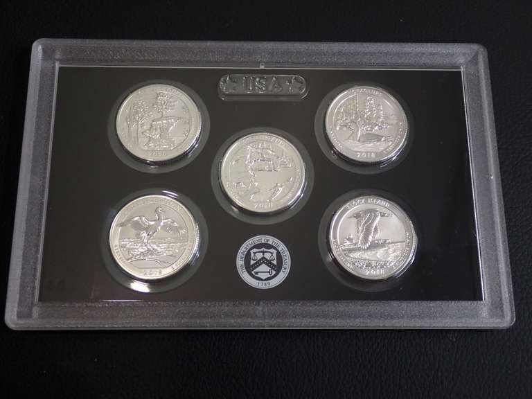 2018 SILVER REVERSE PROOF U.S. NATIONAL PARKS QUARTERS COLLECTION