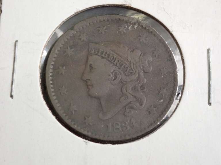 1834 CORONET LARGE CENT