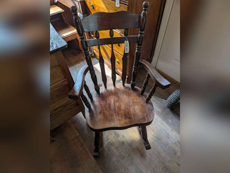 VINTAGE SOLID WOOD ROCKING CHAIR image