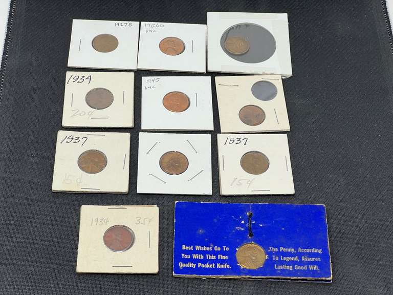 Assorted collectible wheat pennies, see pictures for details. image