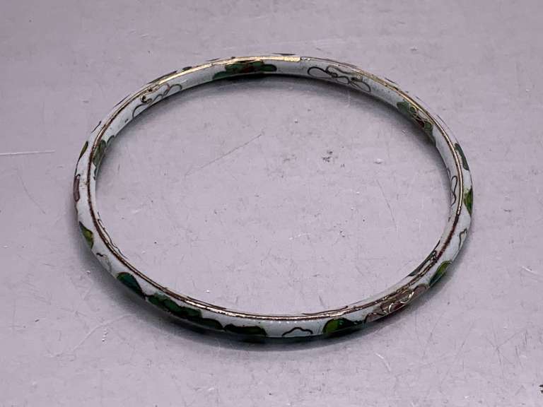 VINTAGE CLOISONNE BANGLE BRACELET image